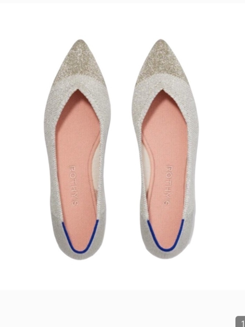 Rothy’s | The point flats in diamond metallic silver